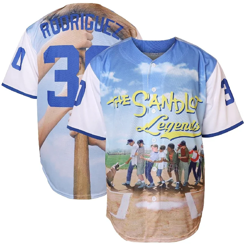 Durable Baseball Jersey for Outdoor Games-The Sandlot Men Benny Rodriguez #30 3D Print Movie Baseball Jersey