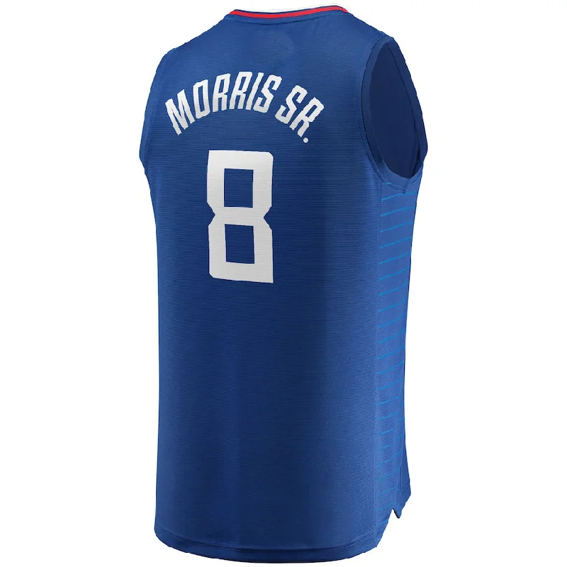 Lightweight Basketball Jersey for Travel and Game Days-LA.Clippers #8 Marcus Morris Fanatics Branded 2021-22 Fast Break Replica Jersey Icon Edition Royal Stitched American Basketball Jersey