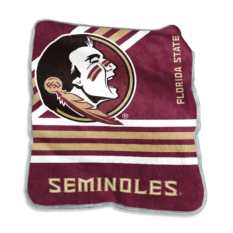 Custom Team Home Textiles with Team Logos and Colors for Fanatic Spaces-Florida State Raschel Throw