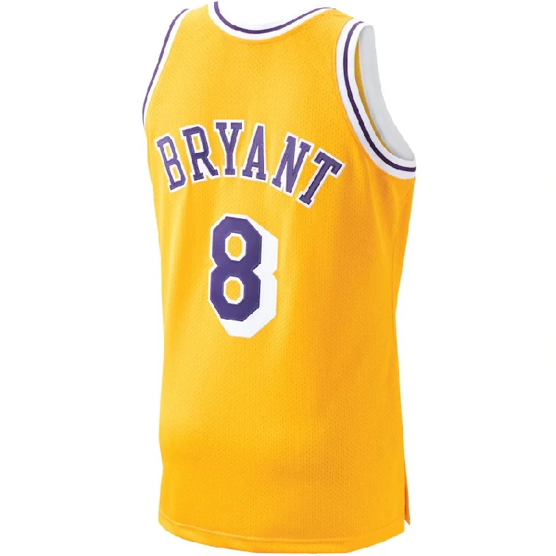 Retro Basketball Jersey for Classic Fans-LA.Lakers #8 Kobe Bryant Mitchell & Ness 1996-97 Hardwood Classics Authentic Player Jersey Gold Stitched American Basketball Jersey