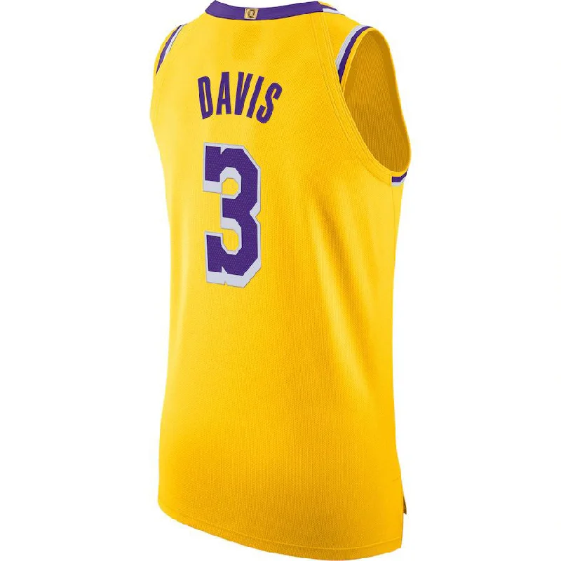 Stylish Basketball Jersey with Bold Patterns and Colors-LA.Lakers #3 Anthony Davis 2020-21 Authentic Jersey  Gold Stitched American Basketball Jersey