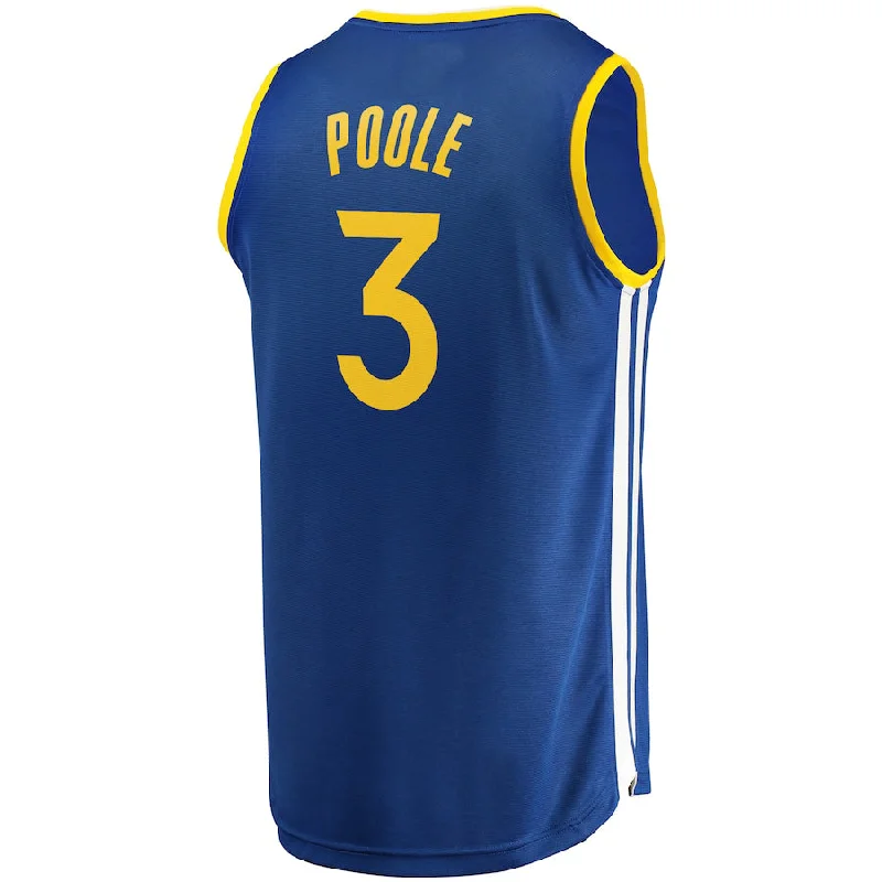 Premium Basketball Jersey for Elite Players-G.State Warriors #3 Jordan Poole Fanatics Branded Fast Break Replica Player Team Jersey Icon Edition Royal Stitched American Basketball Jersey