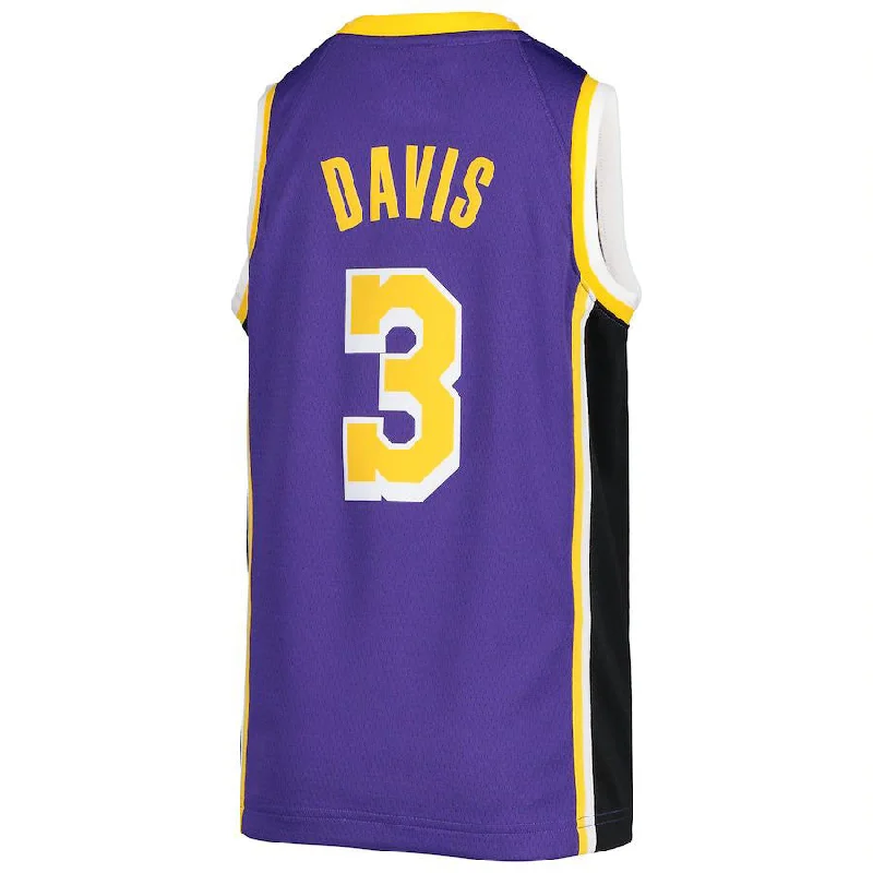 Basketball Jersey with Bold Graphics for Style-LA.Lakers #3 Anthony Davis Jordan Brand 2020-21 Swingman Jersey Statement Edition Purple Stitched American Basketball Jersey