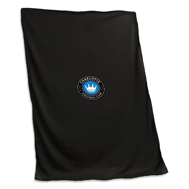 Football-Themed Team Home Textiles for True Fans-Charlotte FC Screened Sweatshirt Blanket