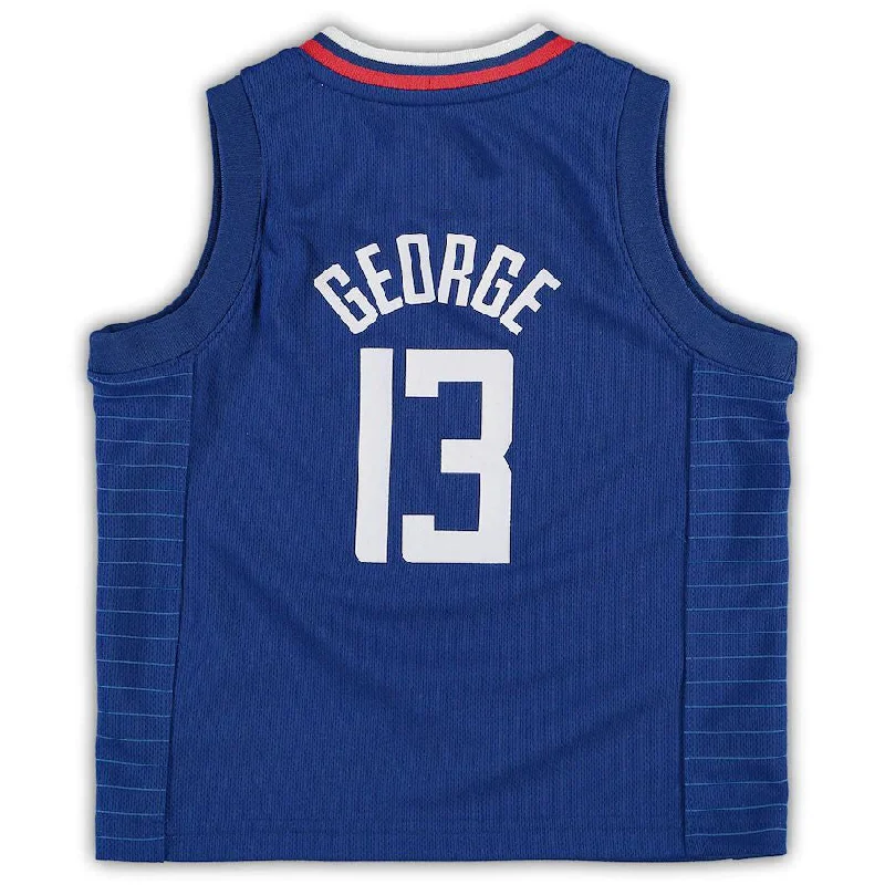 Stylish Basketball Jersey for Game Day Outfits-LA.Clippers #13 Paul George Toddler 2020-21 Replica Jersey Icon Edition Royal Stitched American Basketball Jersey