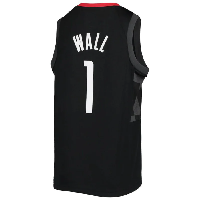 Comfortable Basketball Jersey for Practice Sessions-H.Rockets #1 John Wall Jordan Brand 2020-21 Player Jersey Statement Edition Black Stitched American Basketball Jersey