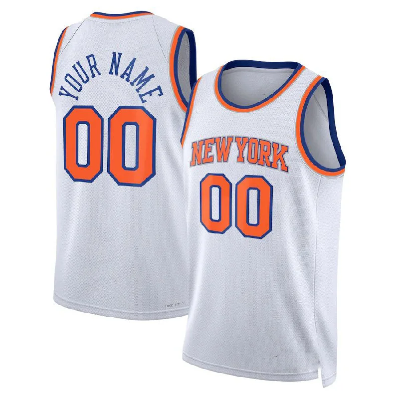 Personalized Basketball Jersey for Special Occasions-Custom NY.Knicks Unisex 2022-23 Swingman Jersey White Association Edition Stitched Basketball Jersey