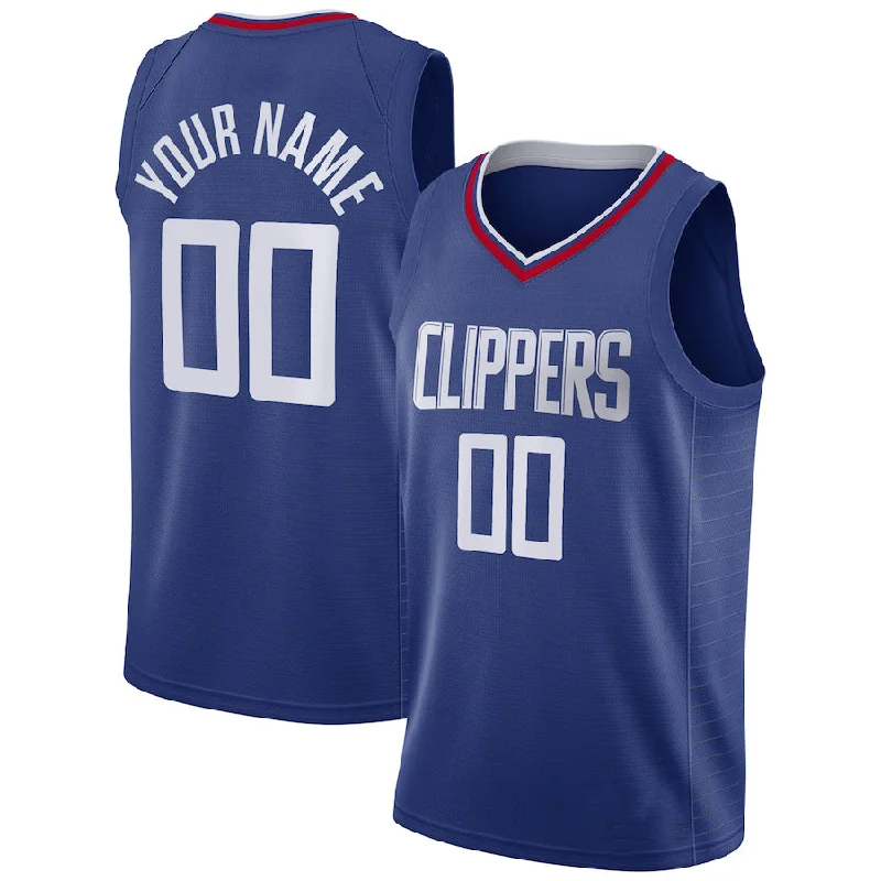 Basketball Jersey with Custom Logo for Teams-Custom LA.Clippers 2020-21 Swingman Jersey Royal Icon Edition Stitched Basketball Jersey