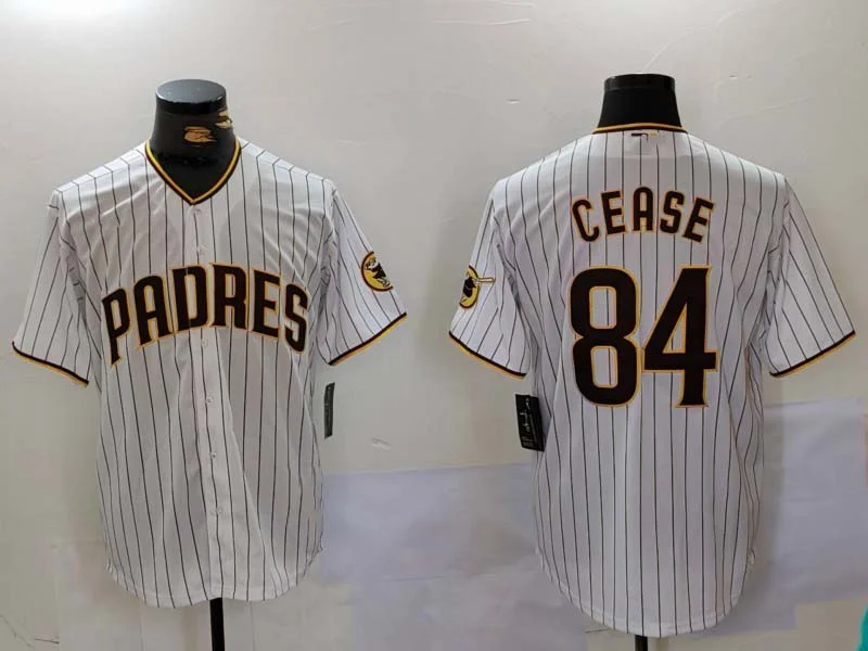 Personalized Baseball Jersey for Special Events-San Diego Padres #84 Dylan Cease White Team Logo Stitched Cool Base Baseball Jersey