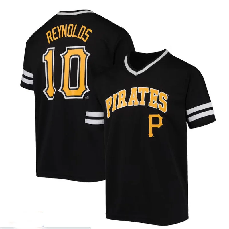 Custom Baseball Jersey for Fan Events-Pittsburgh Pirates #10 Bryan Reynolds Black Player Logo Jersey Baseball Jerseys