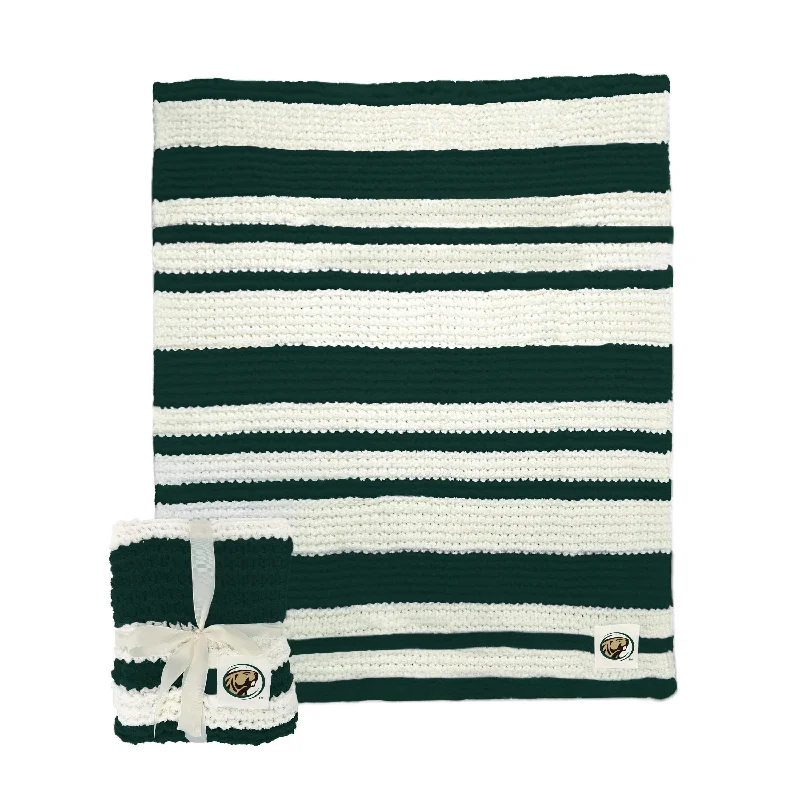 High-Quality Bedding and Pillows with Team Branding-Bemidji State Cable Knit Throw 50x60