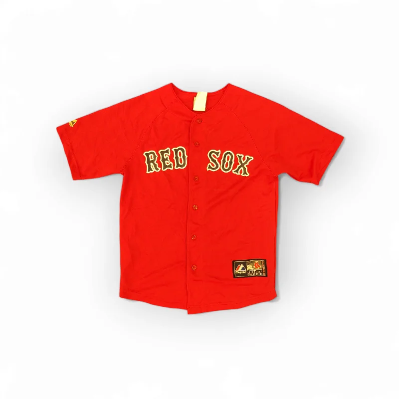 Official MLB Baseball Jersey for Authentic Look-Youth Majestic Boston Red Sox MLB Baseball Jersey, #20 Youkilis, Red, Size YM