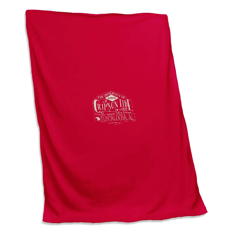 Team Home Textiles with Embroidered Logos for Classy Fan Style-Alabama Compadres Crimson Sweatshirt Blanket (Screened)