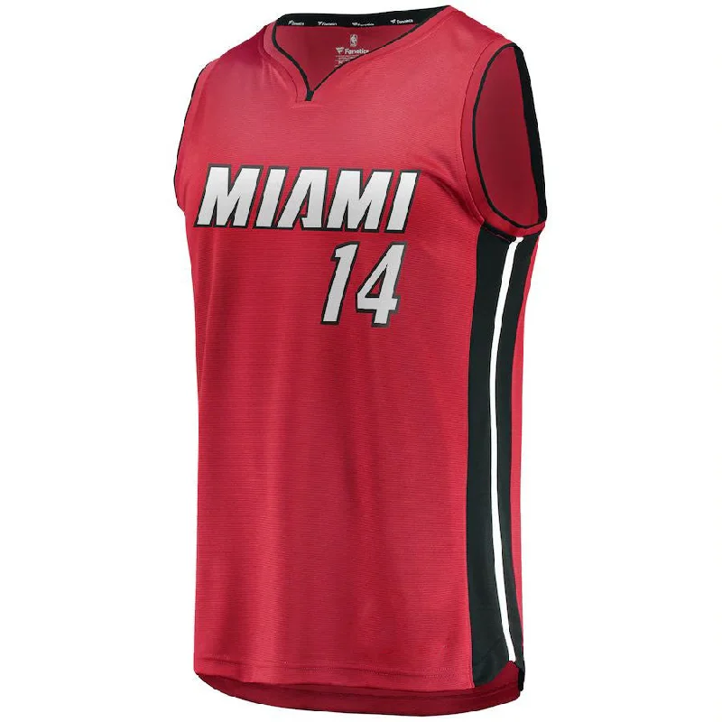 Stylish Basketball Jersey with Graphics and Text-M.Heat #14 Tyler Herro Fanatics Branded  Fast Break Replica Jersey Red Statement Edition Stitched American Basketball Jersey