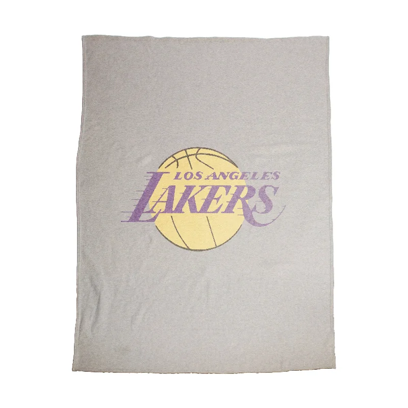 Team Home Textiles with Large Team Logos for Bold Statements-Los Angeles Lakers Oversized Logo Sublimated Sweatshirt Blanket