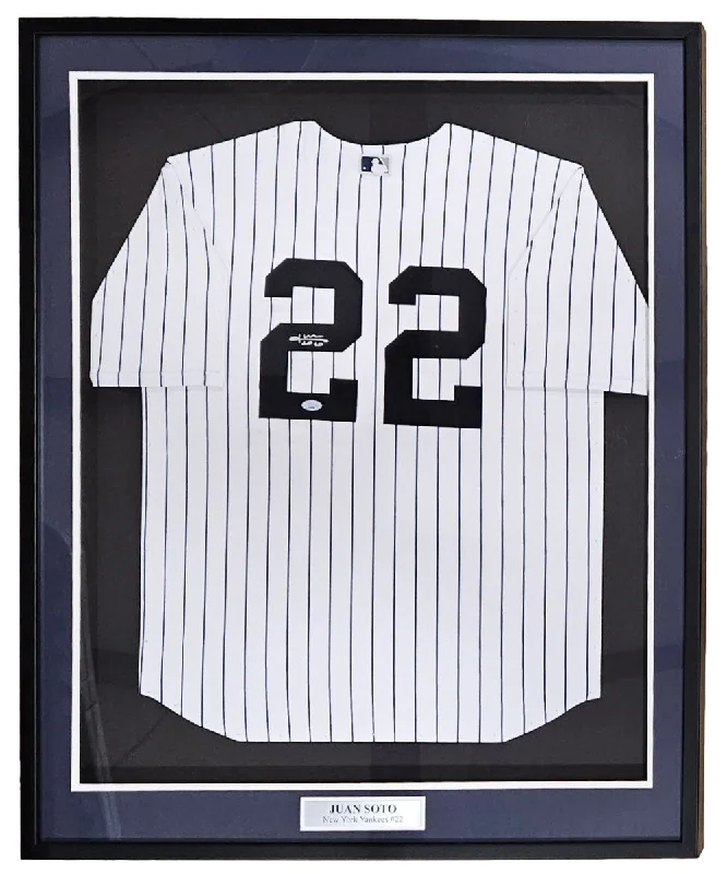 Mesh Baseball Jersey for Breathability and Comfort-Juan Soto Signed Framed New York Yankees Nike Limited Baseball Jersey JSA