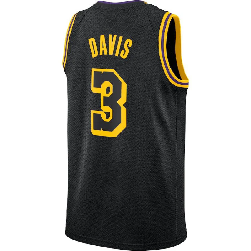 Comfortable Basketball Jersey for All Seasons-LA.Lakers #3 Anthony Davis City Edition Swingman Jersey Black Stitched American Basketball Jersey