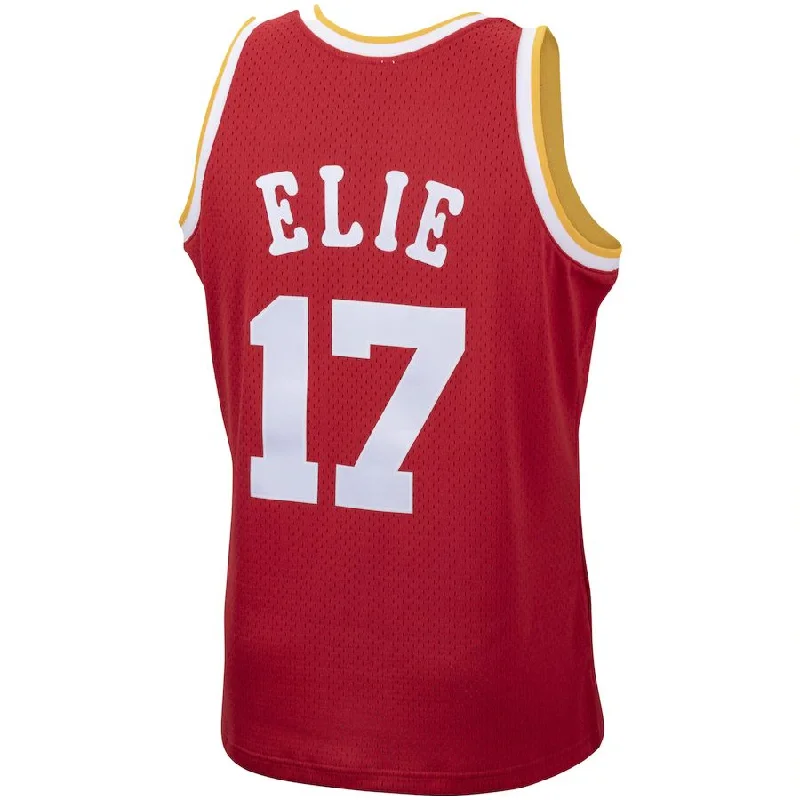 Stylish Basketball Jersey for Off-Court Fashion-H.Rockets #17 Mario Elie Mitchell & Ness 1993-94 Hardwood Classics Swingman Jersey Icon Edition Red Stitched American Basketball Jersey