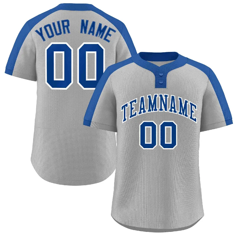 Vintage Baseball Jersey for Classic Style-Custom Gray Royal-White Classic Style Authentic Two-Button Baseball Jersey