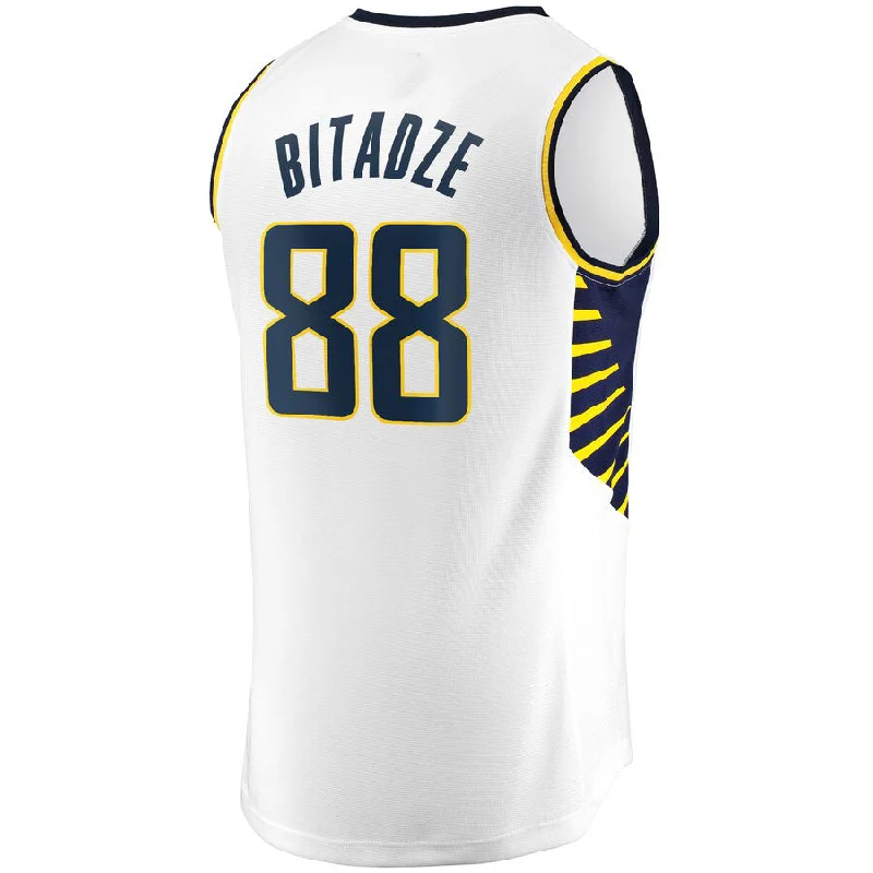 Performance Basketball Jersey with Stretch Fabric-IN.Pacers #88 Goga Bitadze Fanatics Branded Fast Break Player Replica Jersey Association Edition White Stitched American Basketball Jersey