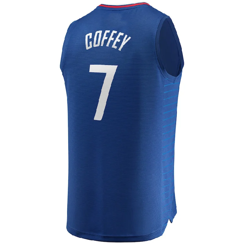 Personalized Basketball Jersey for Men and Women-LA.Clippers #7 Amir Coffey Fanatics Branded Fast Break Replica Jersey Icon Edition Royal Stitched American Basketball Jersey