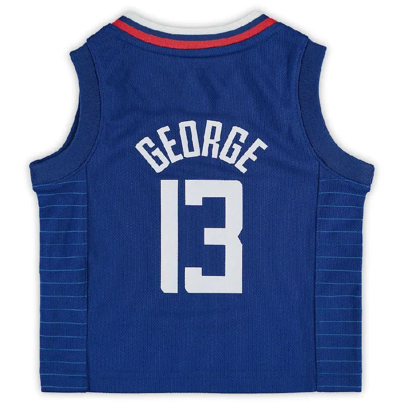 Soft Polyester Basketball Jersey for Lightweight Feel-LA.Clippers #13 Paul George Infant 2020-21 Jersey Icon Edition Royal Stitched American Basketball Jersey