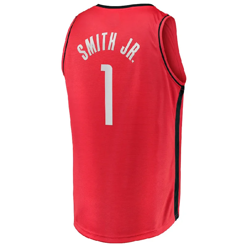 Trendy Basketball Jersey for Sports Fashionistas-H.Rockets #1 Jabari Smith Jr. Fanatics Branded 2022 Draft First Round Pick Fast Break Replica Jersey Red Stitched American Basketball Jersey