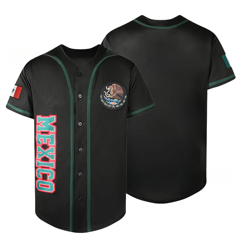 Custom Printed Baseball Jersey for Special Teams-New Mexico Short-sleeved Outdoor Sports Embroidery V-neck Hem Button-down Baseball Jersey