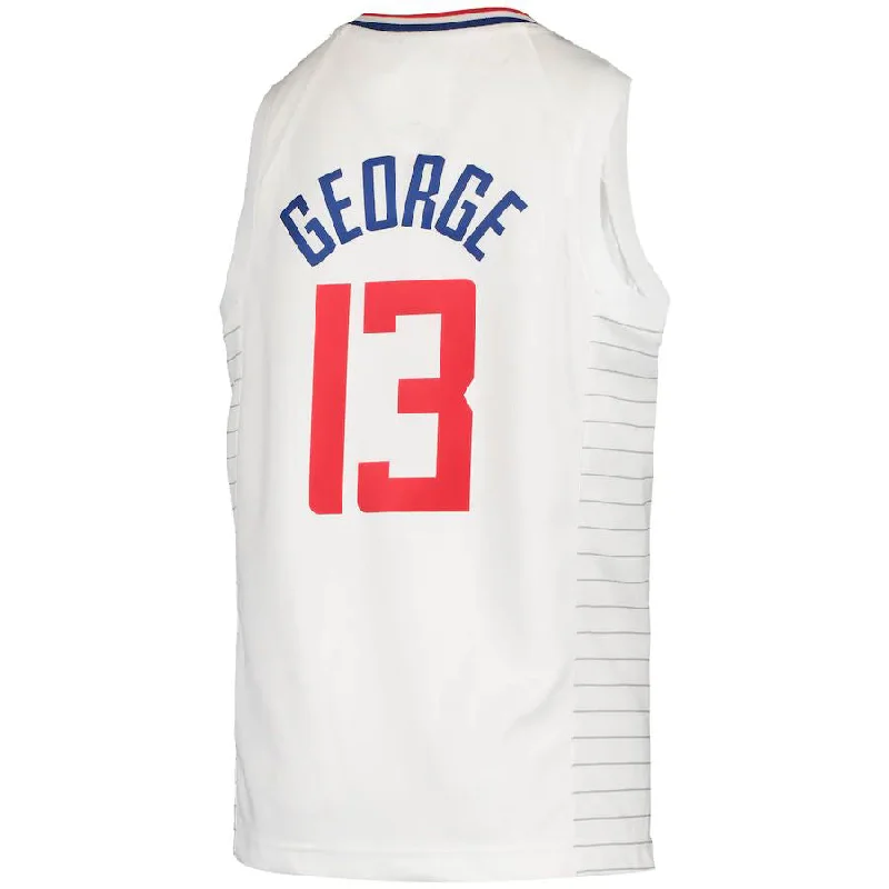 Durable Basketball Jersey for Outdoor Play-LA.Clippers #13 Paul George 2020-21 Swingman Jersey Association Edition White Stitched American Basketball Jersey