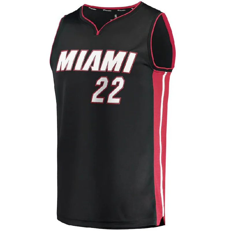 Breathable Basketball Jersey for Hot Weather-M.Heat #22 Jimmy Butler Fanatics Branded Fast Break Player Jersey Icon Edition Black Stitched American Basketball Jersey