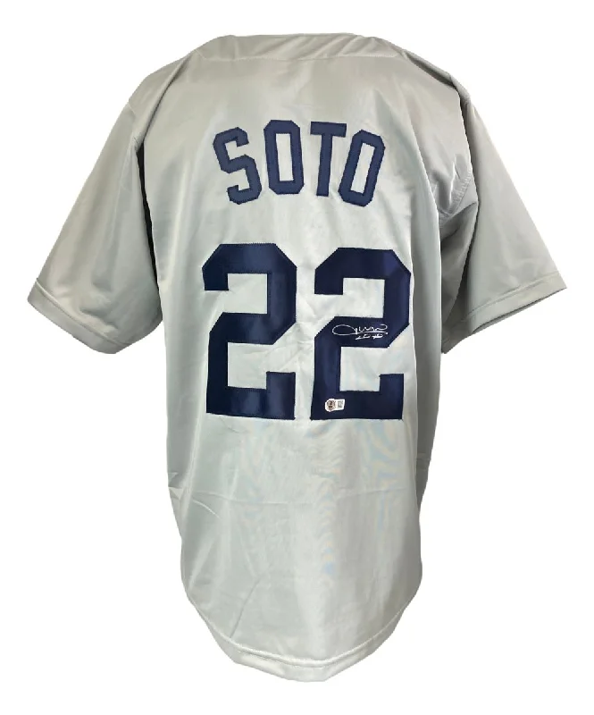 Team Spirit Baseball Jersey for Fans and Players-Juan Soto New York Signed Gray Baseball Jersey BAS