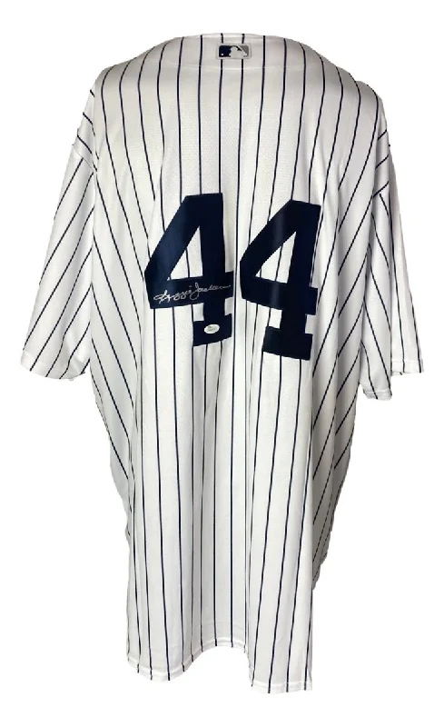 Stylish Baseball Jersey for Baseball Fans-Reggie Jackson Signed New York Yankees Majestic Replica Baseball Jersey JSA