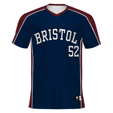 Comfortable Baseball Jersey for Youth Sports Teams-Russell Athletic Youth Freestyle Sublimated V-Neck Baseball Jersey