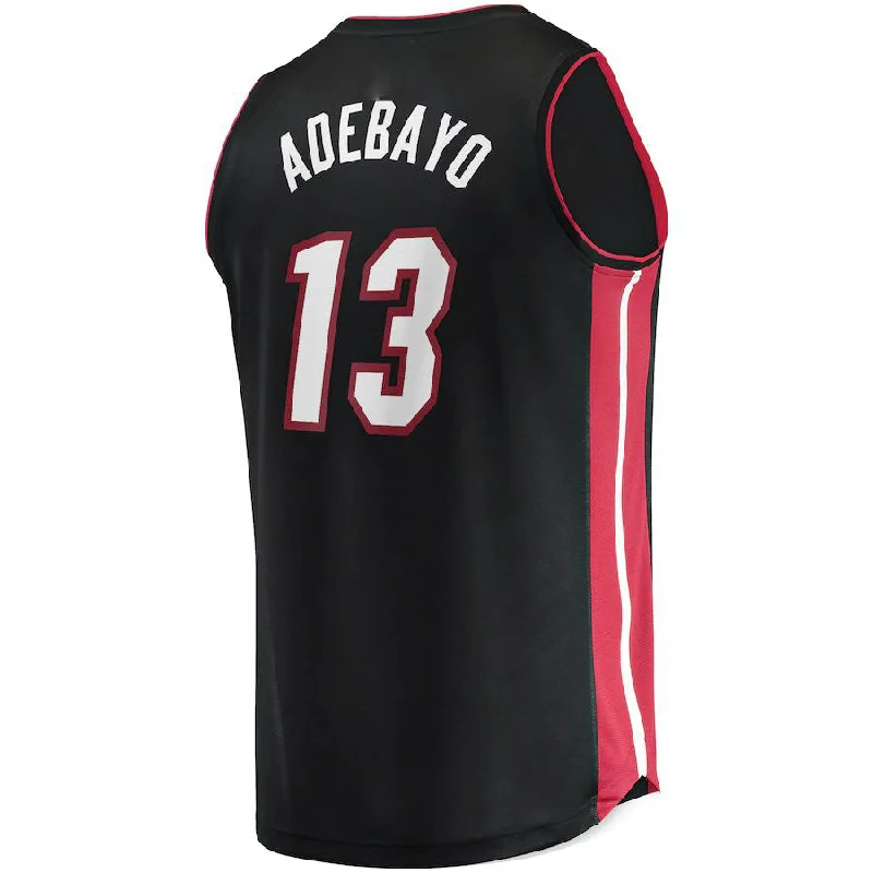 Basketball Jersey with Bold Colors for Team Spirit-M.Heat #13 Bam Adebayo Fanatics Branded Fast Break Player Jersey Icon Edition  Black Stitched American Basketball Jersey