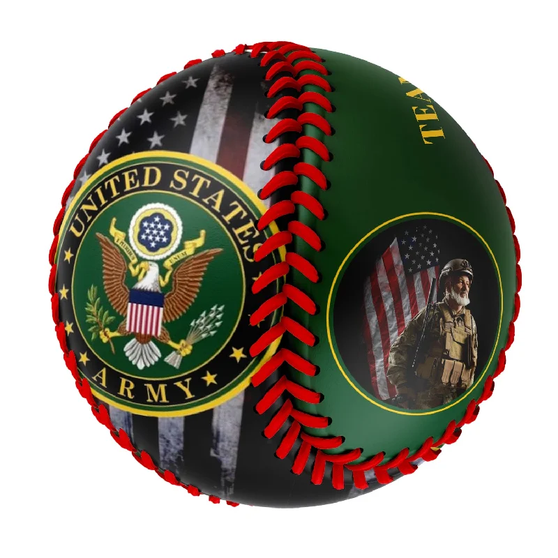 Baseball for Batting Practice and Training-Personalized Dark Green United States Army Photo Baseballs