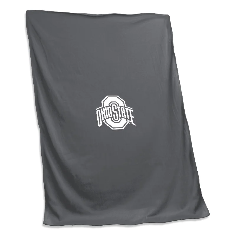 Team Home Textiles Featuring Quilts, Comforters, and Throws-Ohio State Charcoal Sweatshirt Blanket (Screened)