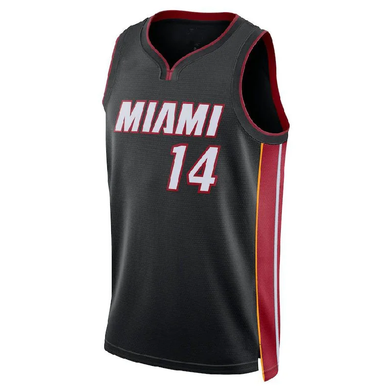 Durable Basketball Jersey for Competitive Play-M.Heat #14 Tyler Herro  Unisex 2022-23 Swingman Jersey Black Icon Edition Stitched American Basketball Jersey