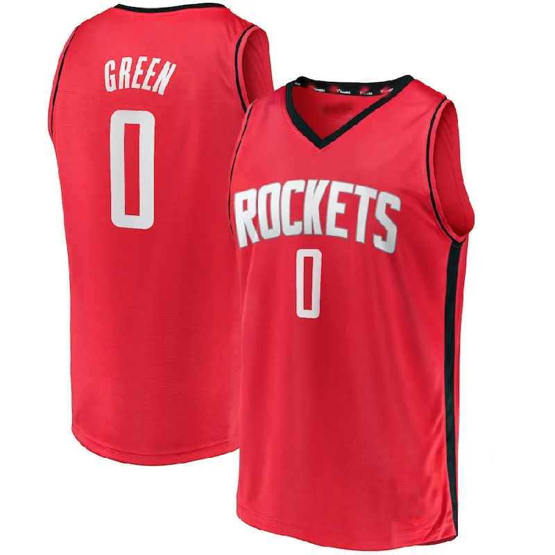 Custom Printed Basketball Jersey for Fan Support-H.Rockets #0 Jalen Green Fanatics Branded 2021 Draft First Round Pick Fast Break Replica Jersey Icon Edition Red Stitched American Basketball Jersey