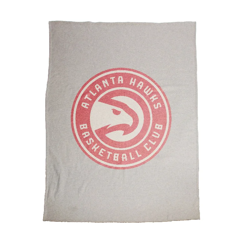 Affordable Team Home Textiles for Fans on a Budget-Atlanta Hawks Oversized Logo Sublimated Sweatshirt Blanket