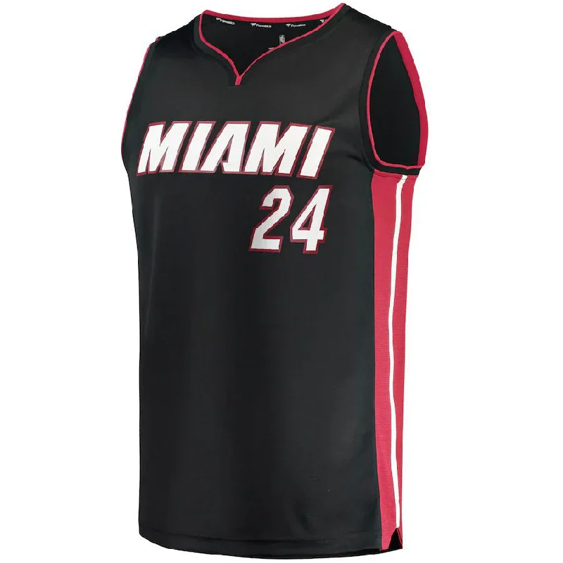 Team Basketball Jersey for Group Sports-M.Heat #24 Haywood Highsmith Fanatics Branded 202122 Fast Break Replica Jersey Icon Edition Black Stitched American Basketball Jersey