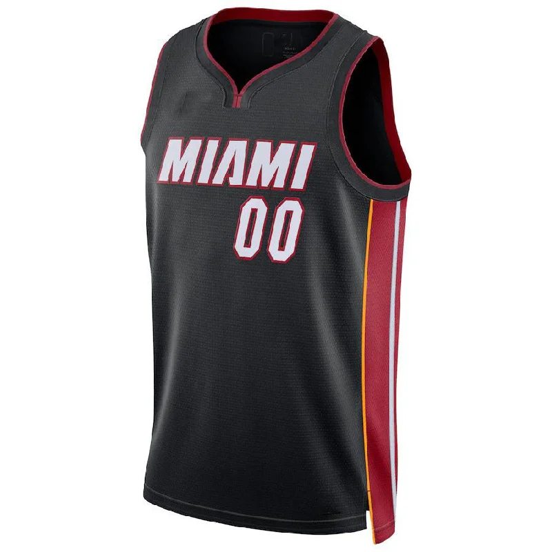 Breathable Basketball Jersey for Active Play-Custom M.Heat 2021-22 Diamond Swingman Jersey Black Icon Edition Statement Edition Stitched Basketball Jersey