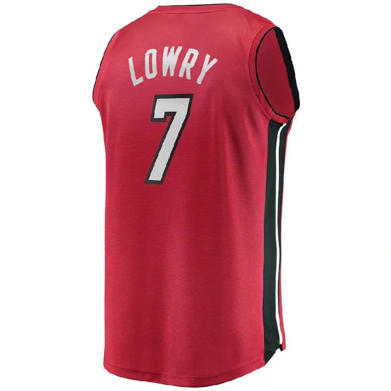 Team Spirit Basketball Jersey for School Events-M.Heat #7 Kyle Lowry 2021-22 Fast Break Replica Player Jersey Red Statement Edition Stitched American Basketball Jersey