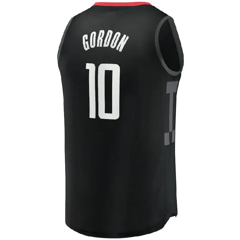 Customizable Basketball Jersey for Coaches and Players-H.Rockets #10 Eric Gordon Fanatics Branded Fast Break Replica Player Jersey Statement Edition Black Stitched American Basketball Jersey