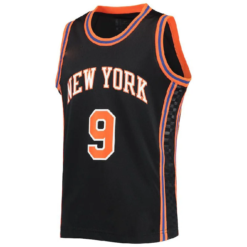 Soft Basketball Jersey for Casual Wear-NY.Knicks #9 RJ Barrett  2021-22 Swingman Jersey City Edition Black Stitched American Basketball Jersey