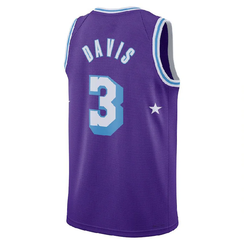 Custom Basketball Jersey for College Teams-LA.Lakers #3 Anthony Davis 2021-22 Swingman Jersey City Edition Purple Stitched American Basketball Jersey