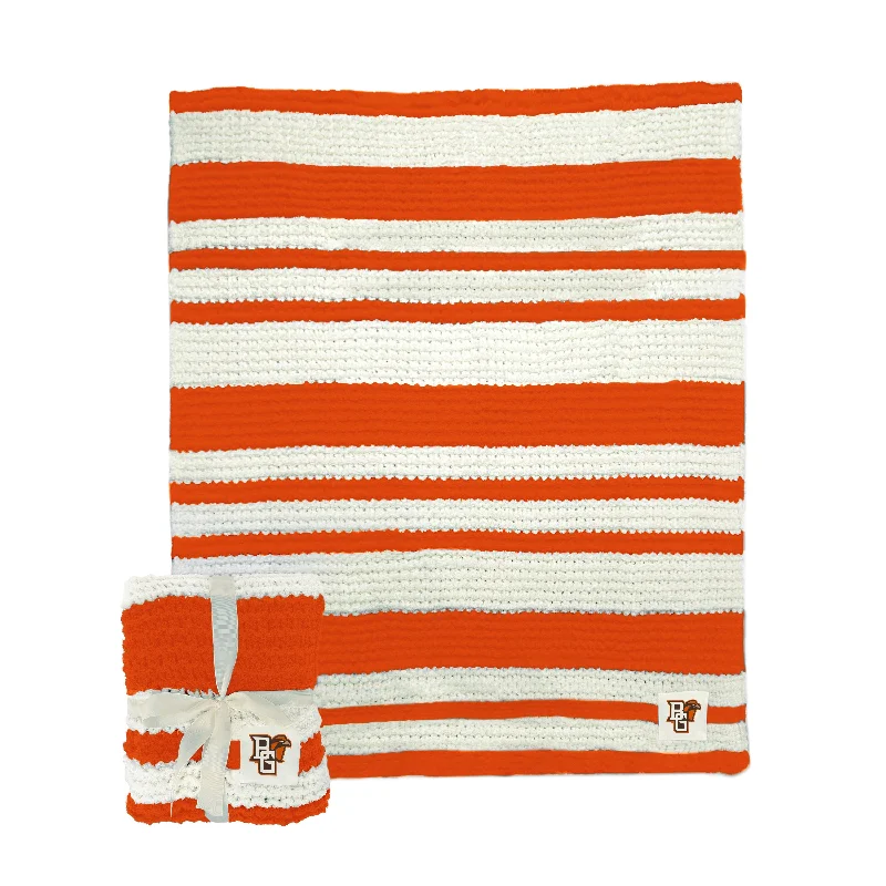 Soft and Comfortable Team Home Textiles for Dorm Rooms-Bowling Green Cable Knit Throw 50x60