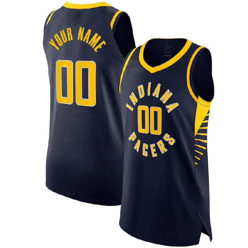 Custom Basketball Jersey with Your Own Graphics-Custom IN.Pacers  Authentic Jersey Icon Edition Navy Stitched Basketball Jersey