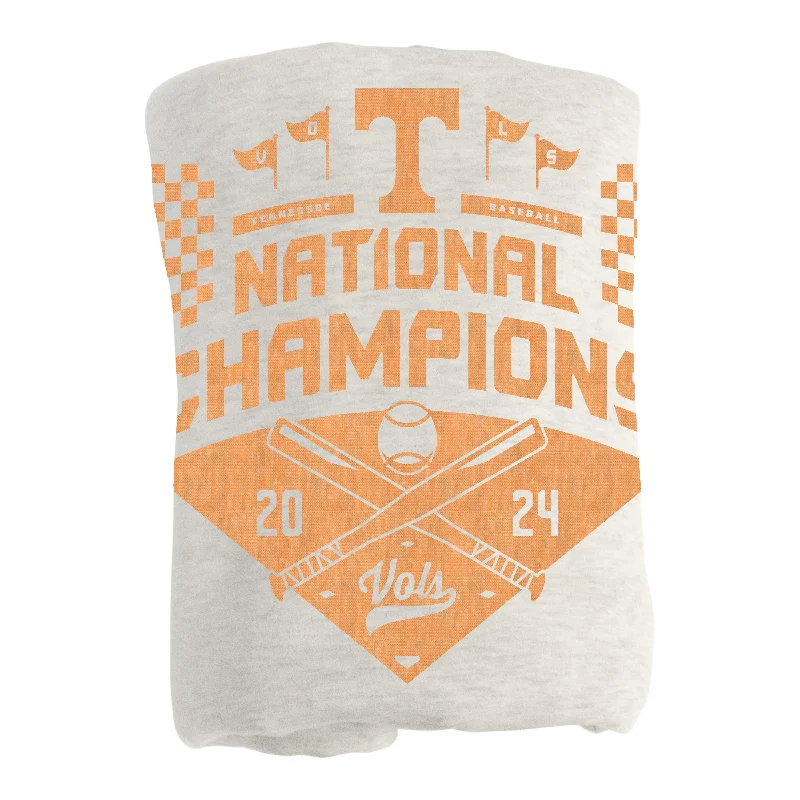 Team Home Textiles with All-Inclusive Sets for Complete Home Decor-Tennessee 2024 NCAA Baseball Champions Sublimated Sweatshirt Blanket