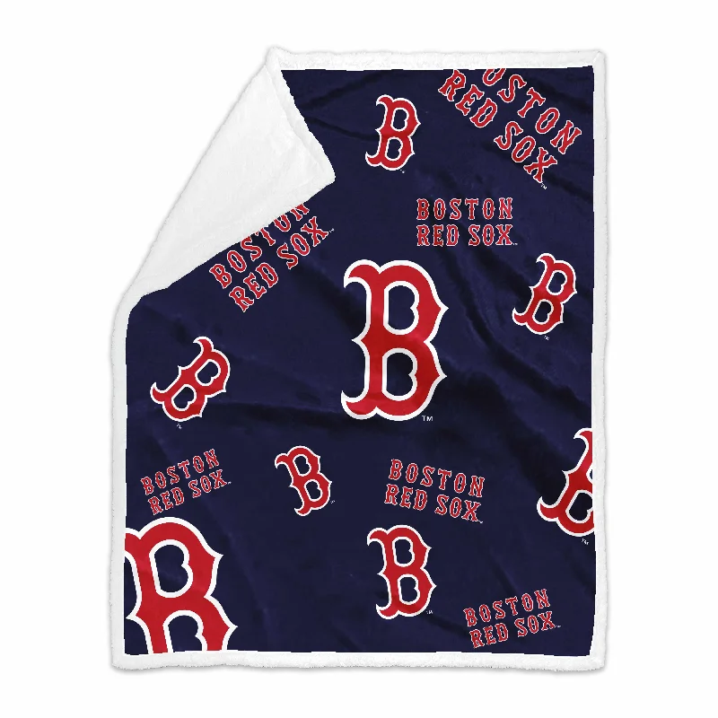 Personalized Team Home Textiles for Special Team Fanatic Gifts-Boston Red Sox 50x60 Plush Sherpa Throw