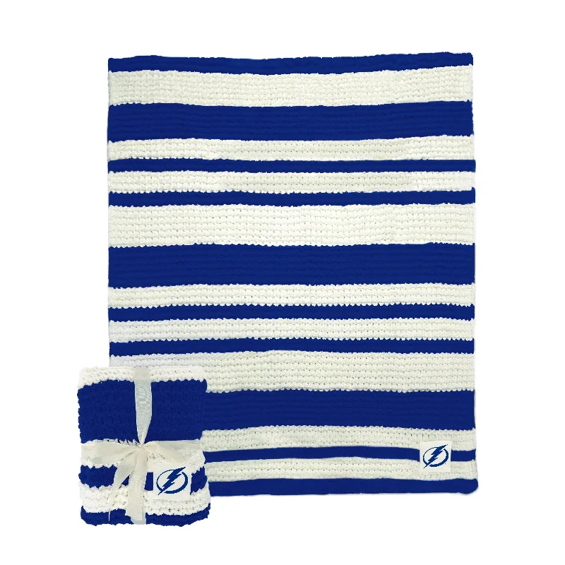 Team Home Textiles Featuring Pillows and Cushions with Team Branding-Tampa Bay Lightning Cable Knit Throw 50x60